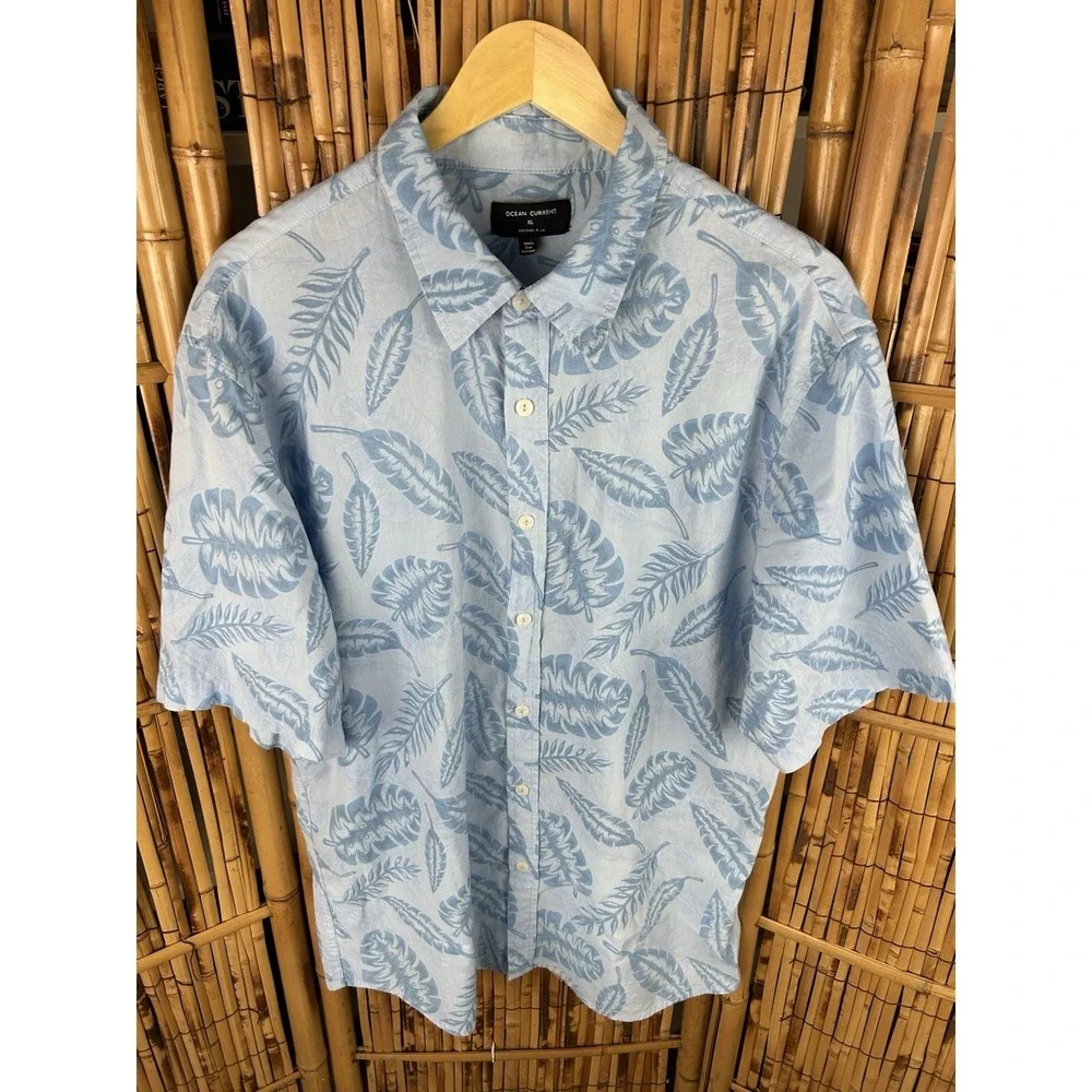 Ocean Current Hawaiian‎ Shirt Short Sleeve Button Down Blue Size XL - Picture 2 of 14